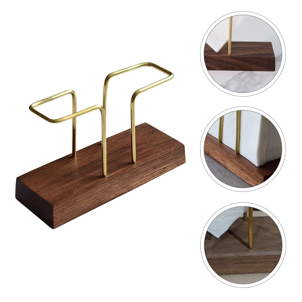 

1PC Black Walnut Wood Napkin Holder Walnut Wood Square Tissue Holder Hotel Square Napkin Rack for Store