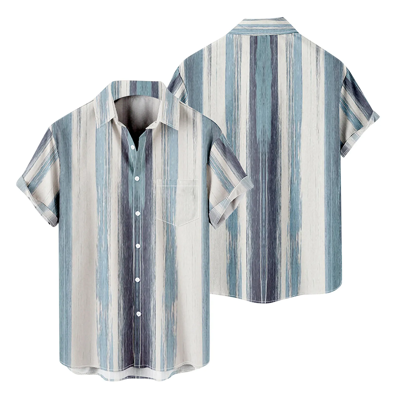 

Leotard Men Mens Fashion And Leisure 3D Digital Printing Buckle Lapel Short Sleeve Shirt Top