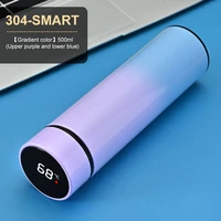 portable high end stainless steel vacuum flask creative smart vacuum flask students with high value appearance bring their own v