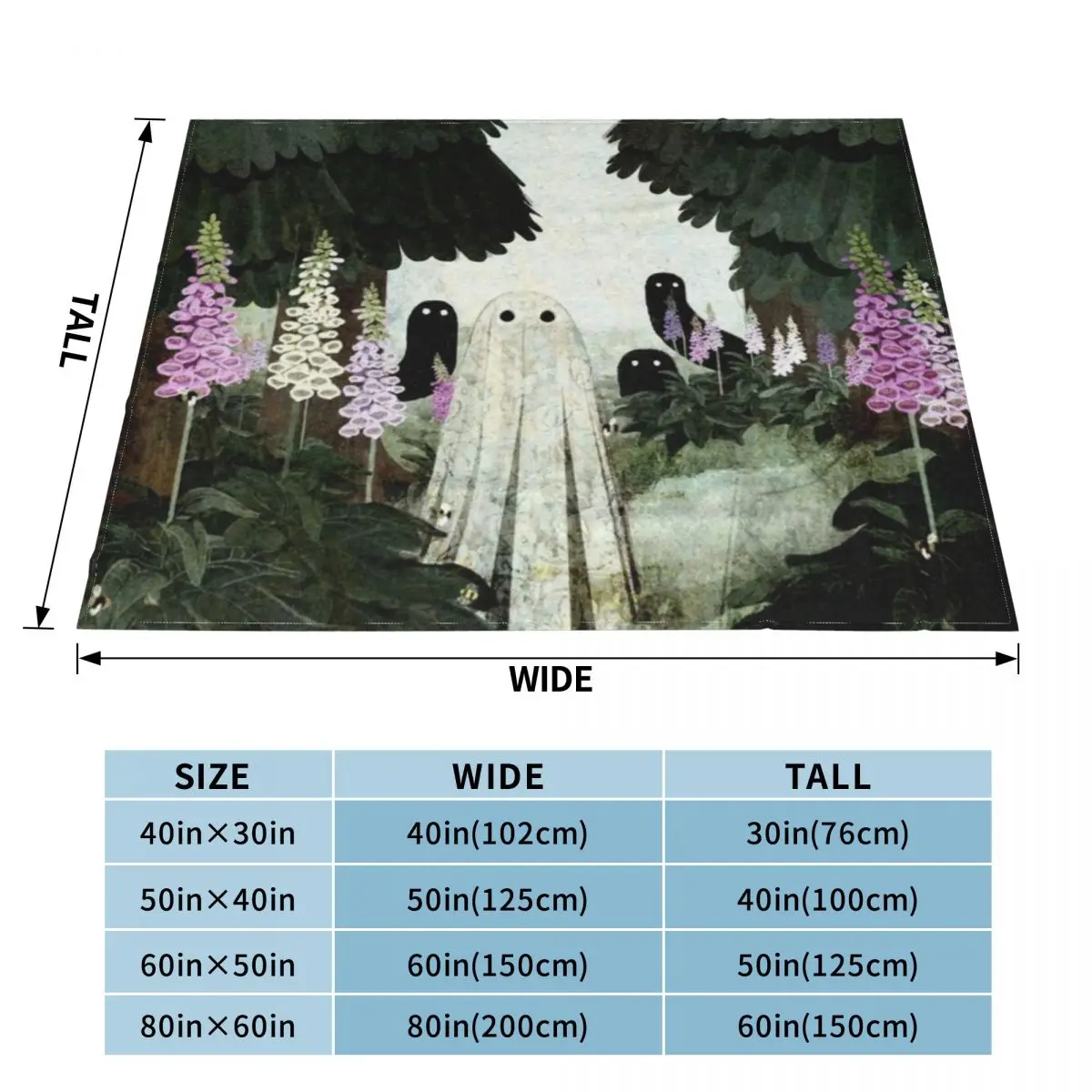 Foxglove Ghosts Ультрамягкое одеяло из микрофлиса