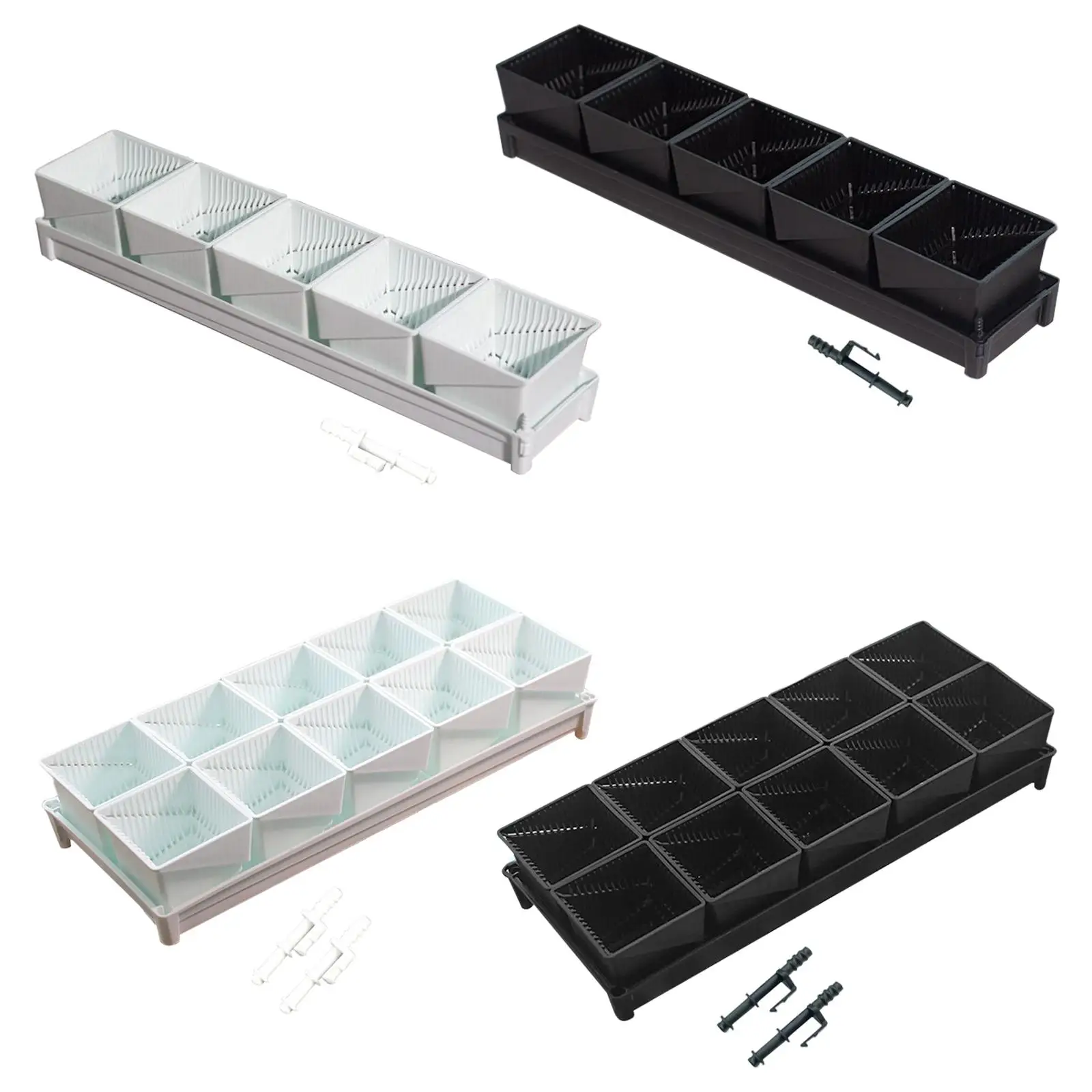 

Flower Pots and Tray Bonsai Pots with Drainage Hole Square for Decorations