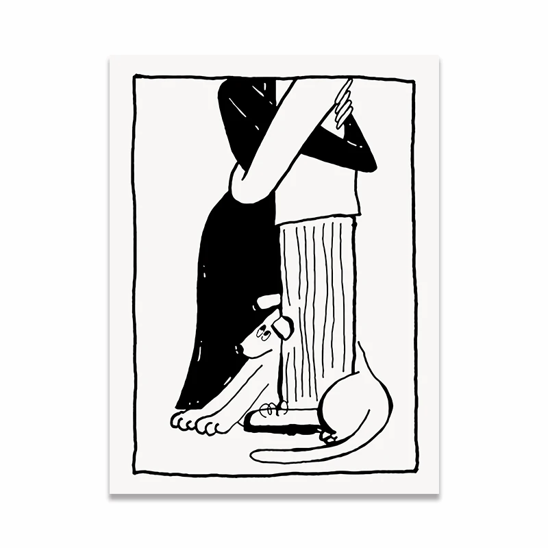 

Корейские черно-белые принты на холсте "Счастливый брак"