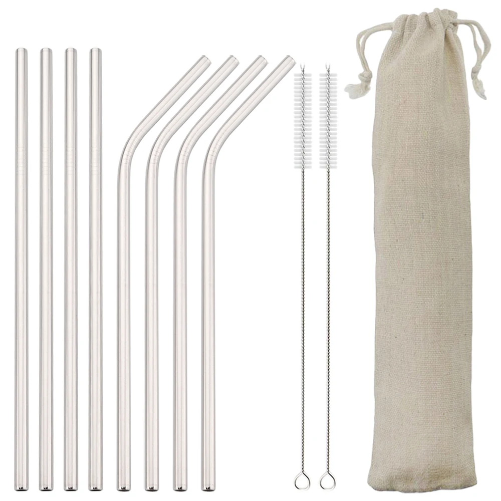 

Многоразовая соломинка для питья, набор соломинок из нержавеющей стали 18/10, высококачественная металлическая красочная соломинка с чистящей щеткой, аксессуар для бара и вечеринки