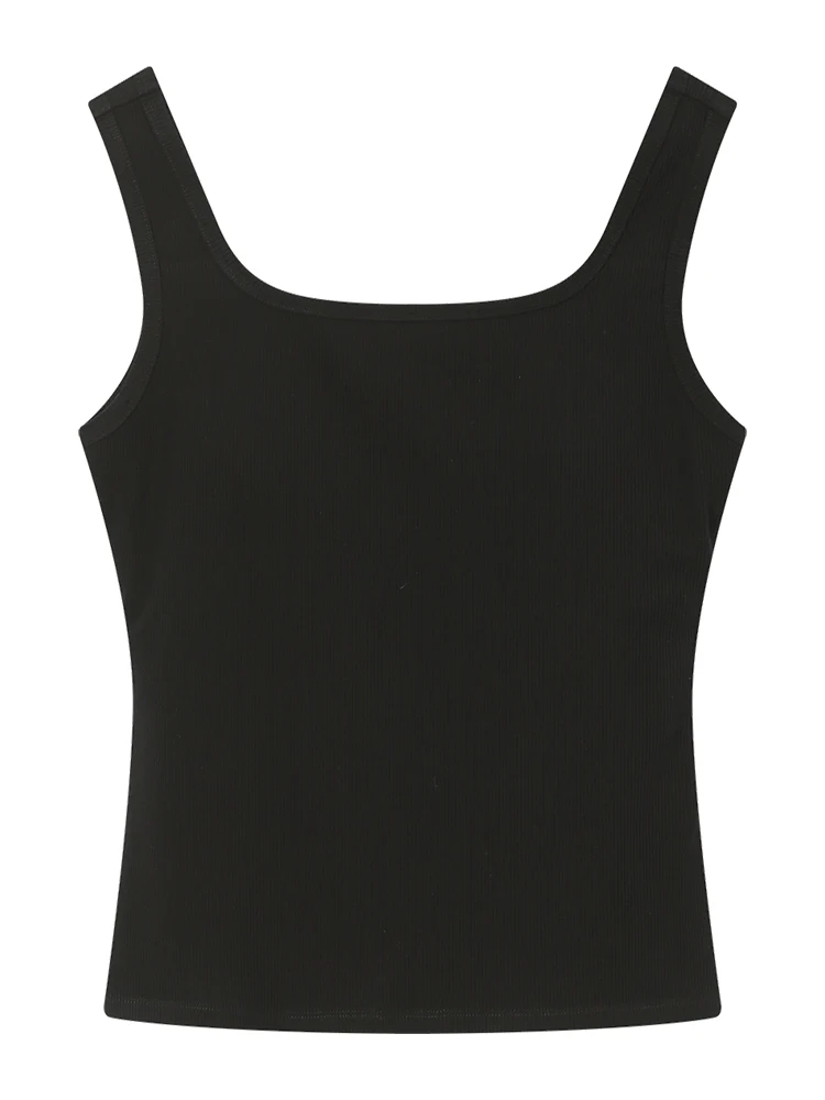 Sofsier осень 2023 новый эластичный облегающий цельный базовый жилет женский топ на