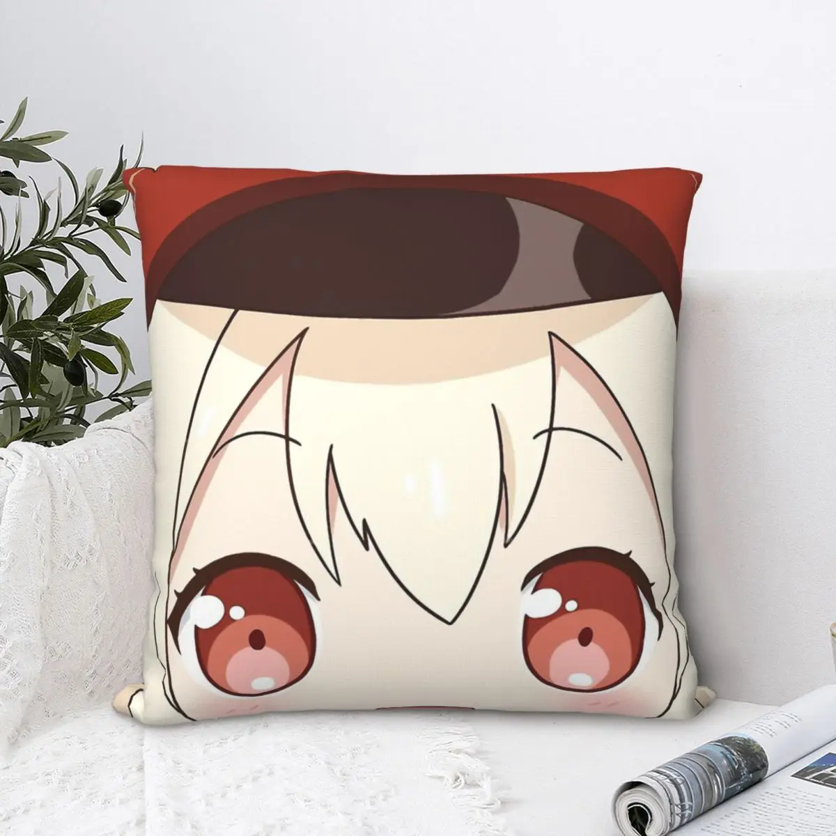 

Klee Pillowcase Genshin Impact Face MEME Backpack Cushion For Home DIY Printed Chair Hug Pillowcase Decorative