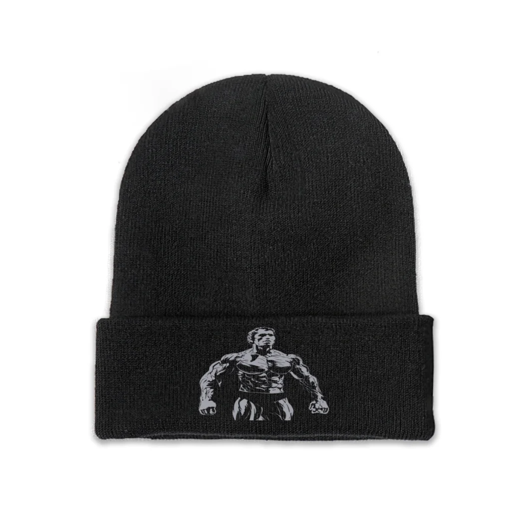 

Conquer Arnold Schwarzenegger Strength Lifter Knitting Beanie Caps Skullies Beanies Ski Caps Soft Bonnet Hats Winter Warm