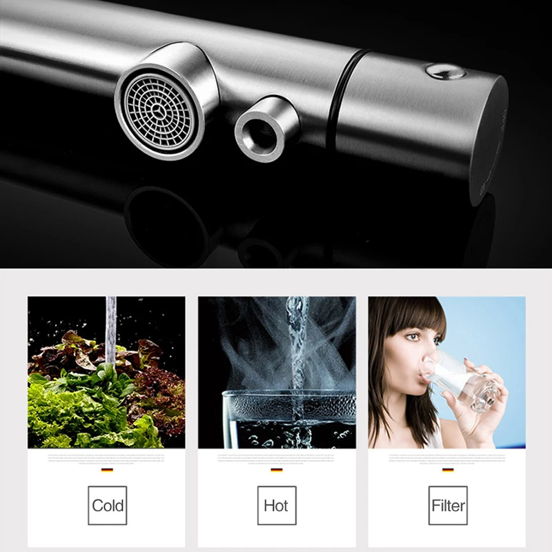 ASRAS новый матовый смеситель для кухонной мойки из нержавеющей стали 304 фильтр