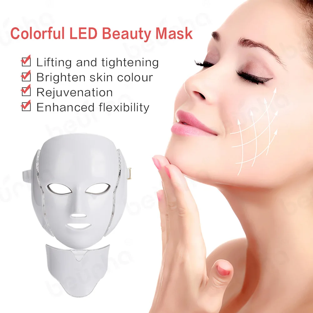 

LED Skin Rejuvenation Anti Wrinkle Acne Photon Therapy Home Salon Beauty Tool 7 Colors Led Mask Photon Electric LED Facial Mask