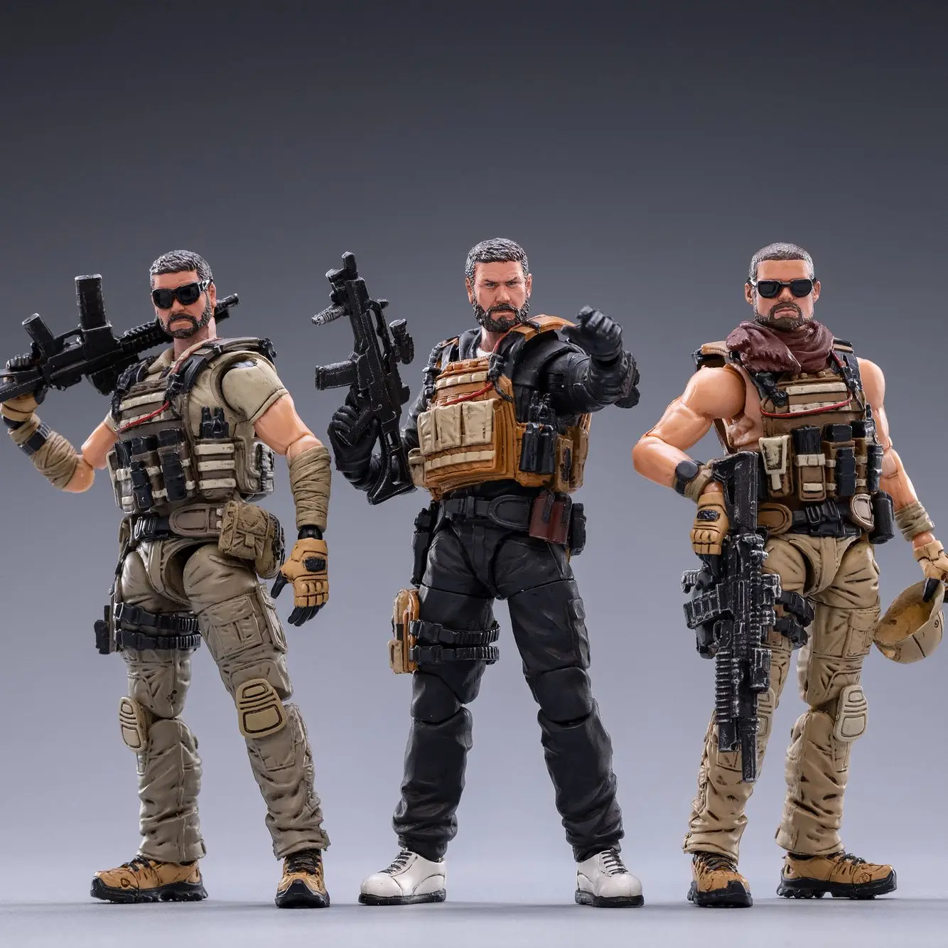 

JOYTOY 1/18 3.75 Inch Action Figure (3PCS/SET) Hardcore Mercenary Trio Anime Collection Military Model