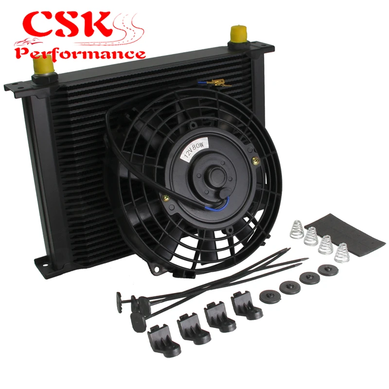 

Performance Universal AN8 30 Row Aluminum Engine Oil Cooler with 12V 80W Electrical Fan