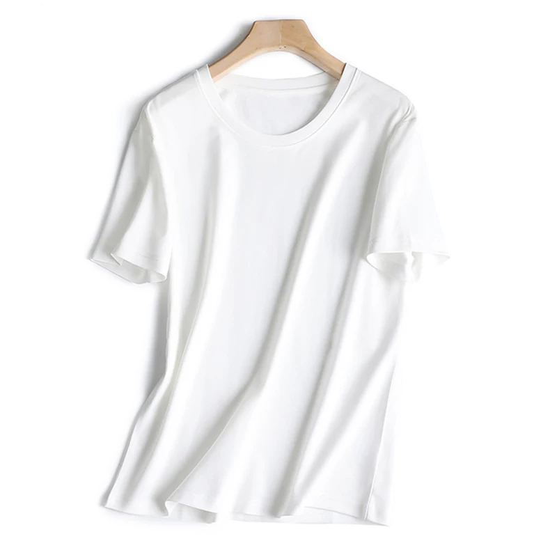 Женская однотонная футболка с коротким рукавом