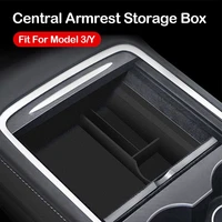 for tesla model 3 y central armrest concealed storage box button storage armrest car bracket box car interior accessories 2021