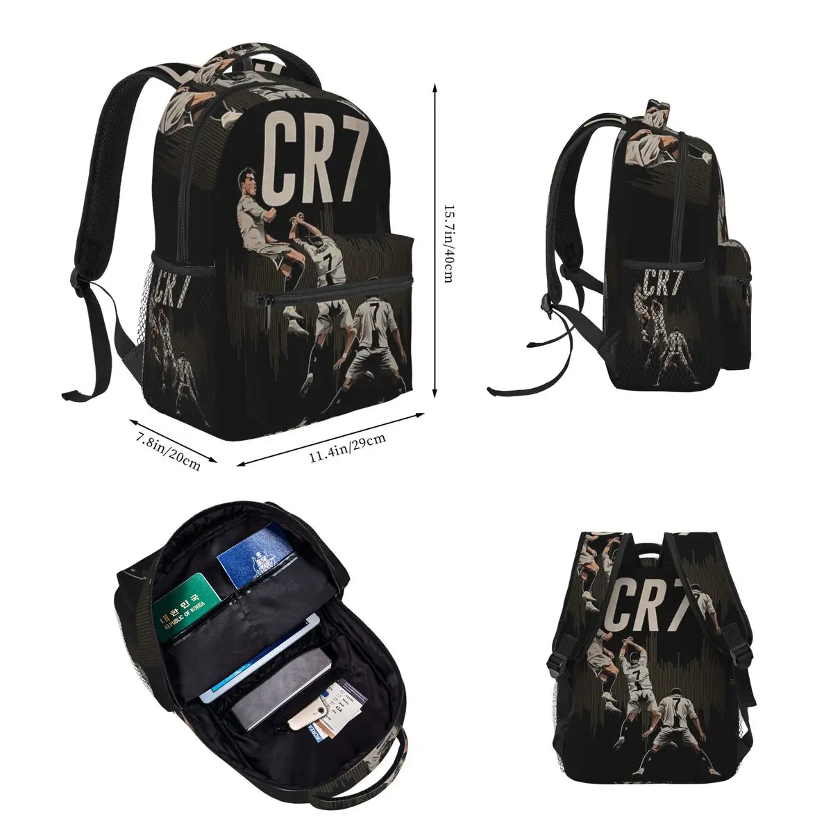 Рюкзаки CR7 для мальчиков и девочек с Криштиану Роналду школьные ранцы учеников