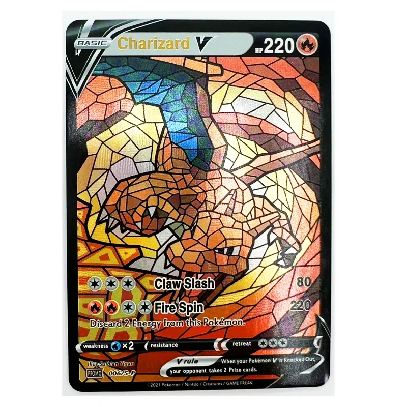 9 шт./компл. PTCG Charizard грубая вспышка картина маслом стильные игрушки хобби