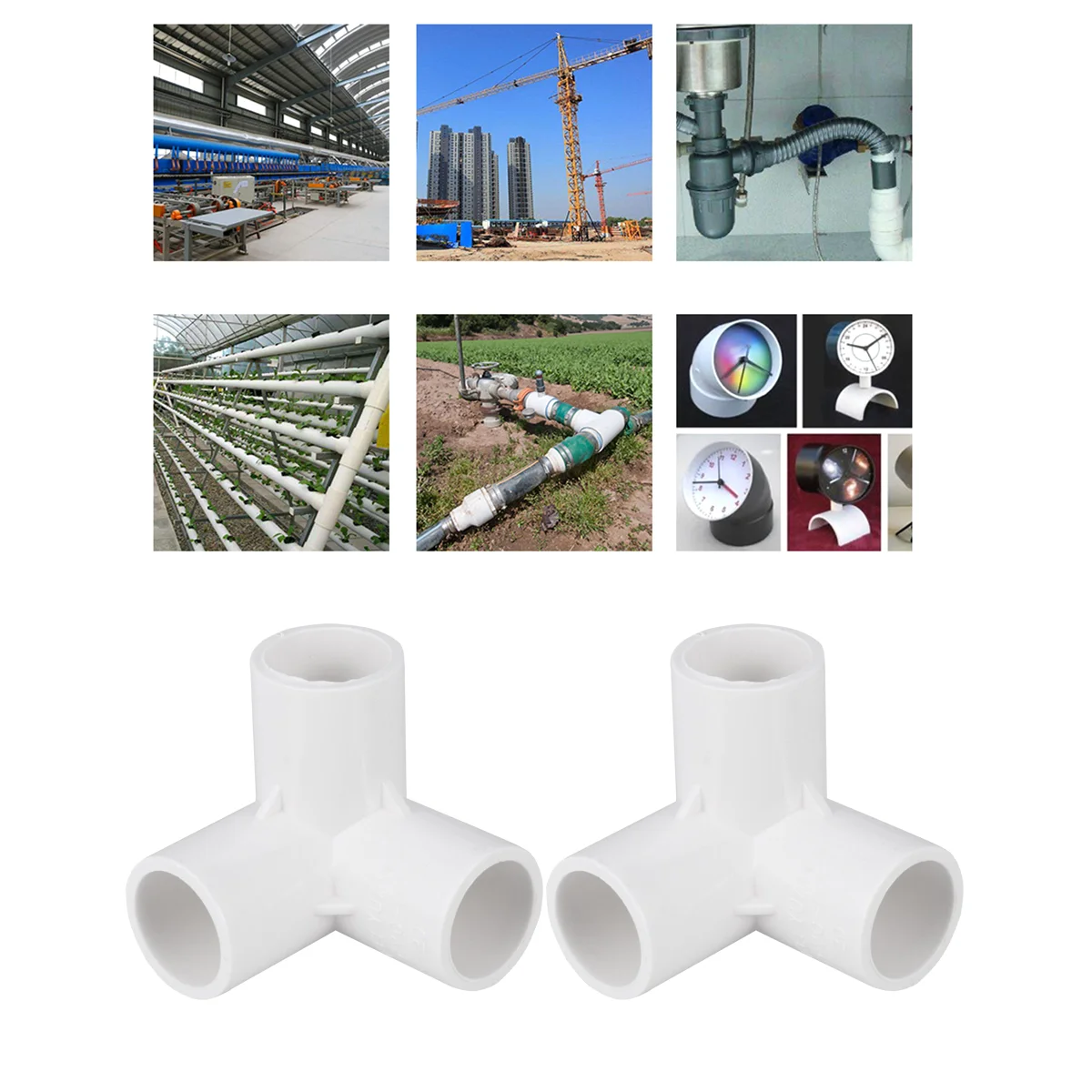 

10PCS 3-way Pipe Connector Easy to Use Durable PVC Connector for Home Gas Tube