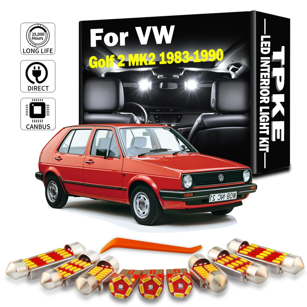 TPKE 9 шт. комплект светодиодных ламп для внутреннего освещения Volkswagen VW Golf 2 MK2 1983-1988