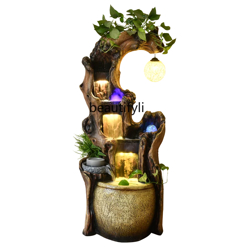 

HJ Artificial Mountain and Fountain Ornament Decoration Landscape TV Cabinet Fortune Landing