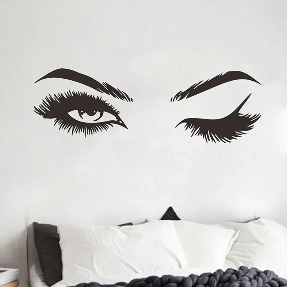 Главная Большая Женщина Wink Eyes Наклейка На Стену Спальня Салон Фреска Искусство