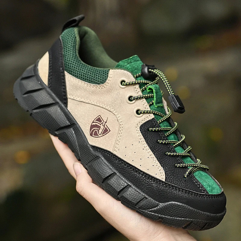 High Quality Leather Men's Hiking Shoes Outdoor Lover Sport Trekking Shoes Men Hunting Trekking Sneakers Climbing Tourism Shoes