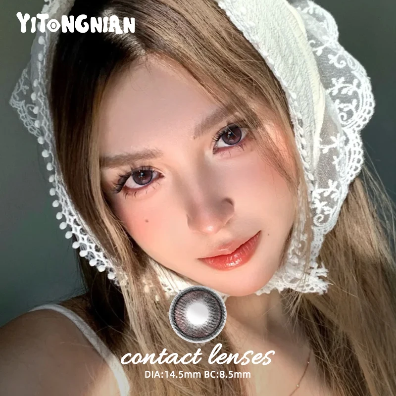 Цветные контактные линзы YI TONG NIAN 2 шт./1 пара полулетний Размер женские большие