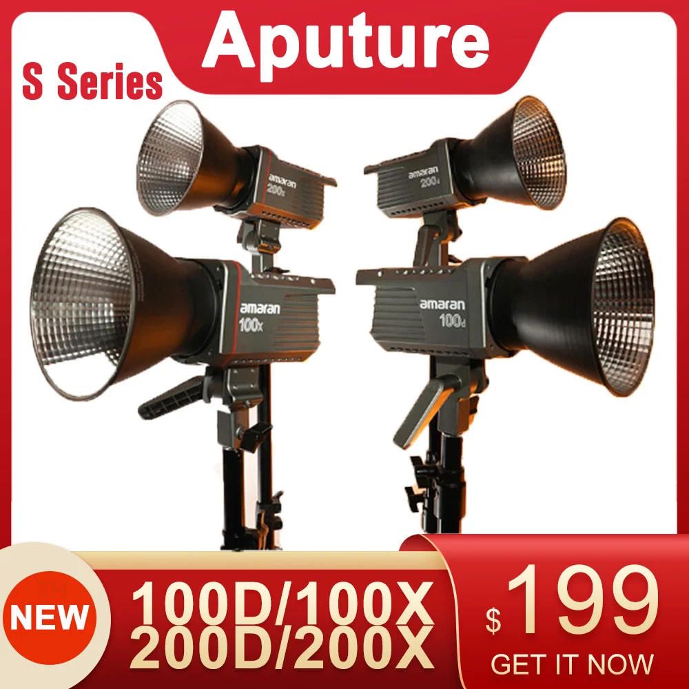 Aputure Amaran 100X 100D 200X 200D S двухцветный 2700-6500K фотография задняя связь Bluetooth управление через приложение фотография с питанием постоянного/переменного тока
