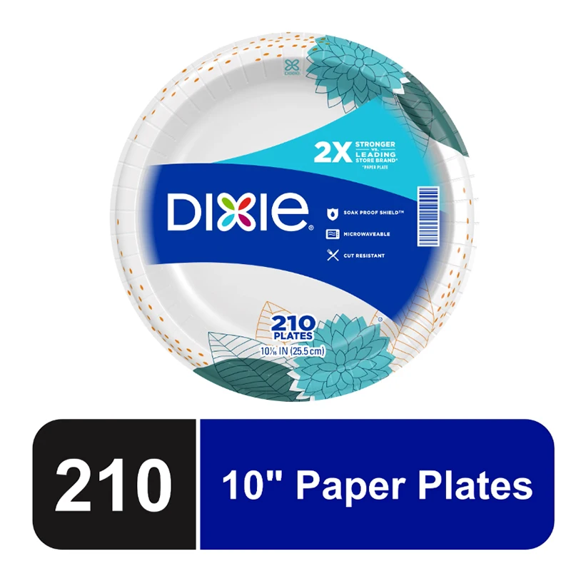

Dixie Disposable Paper Plates, 10 in, 210 count