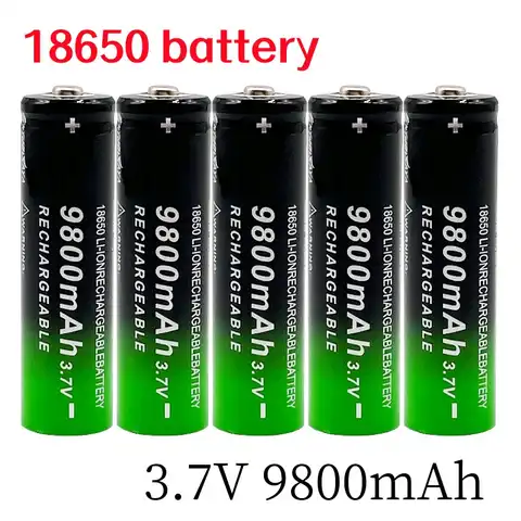 18650 высококачественные литий-ионные аккумуляторы 9800 мАч 3,7 в 18650, перезаряжаемые батареи для фонарика