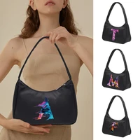underarm bags women handbags zipper shoulder pouch all match youth commute organizer bags clutch paint lettern pattern