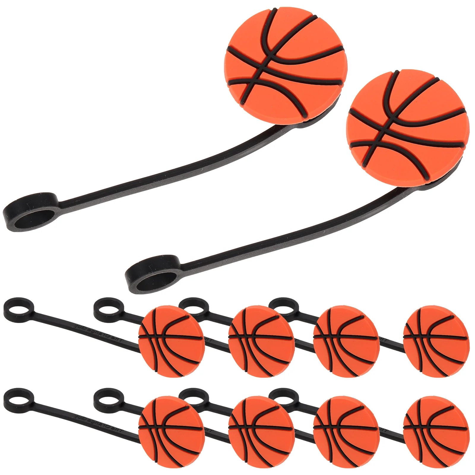 

10pcs Sleeves Cartoon Sports Ball Shape Straw Cover Cover Straw End Plugs