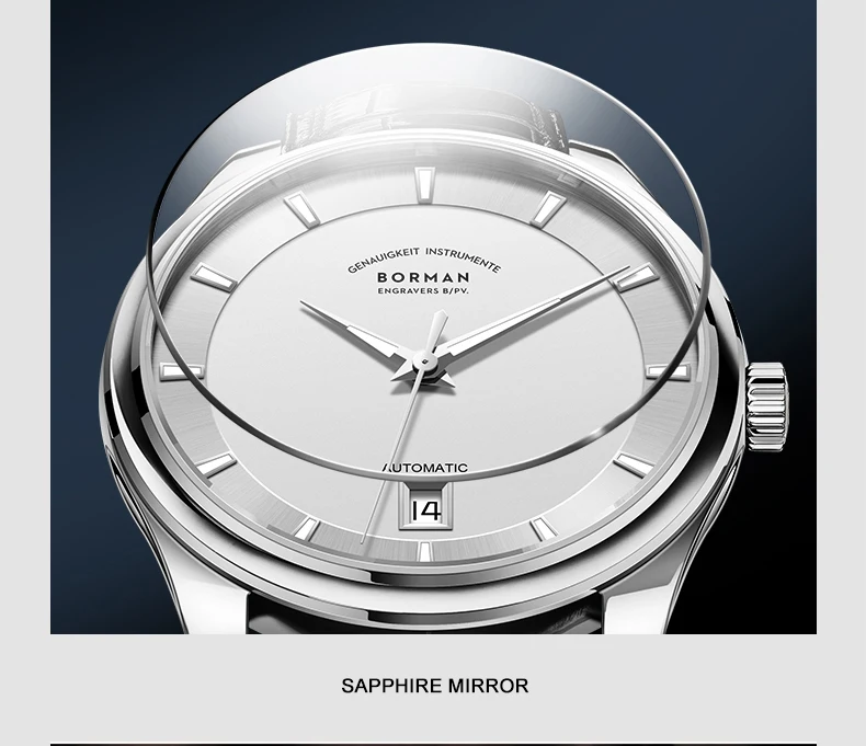 Мужские автоматические часы Borman 39 мм механические наручные ультратонкие 9