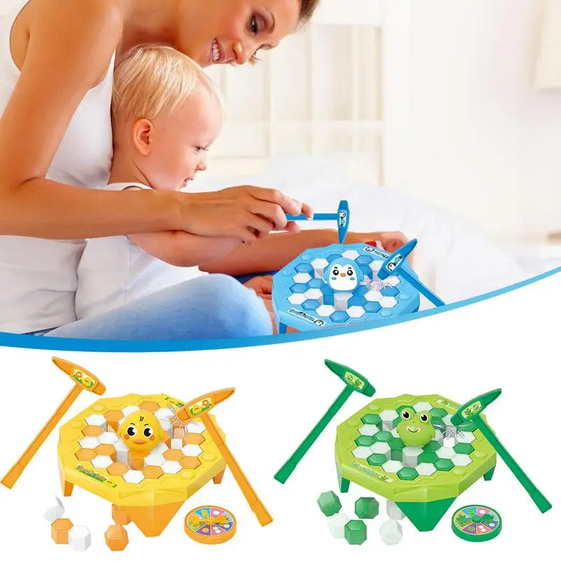 

Penguin Trap Break Ice Breaking Board Game With Hammer Parent-Child Interactive Family Party Game Ice Breaking Set For Home