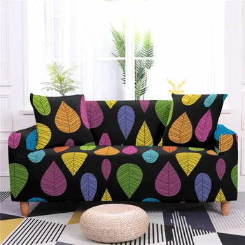 Colorful Cartoon Leaves Sofa Cover Sofa Slipcover for Women Kid Gifts All-Wrapped Furniture Protector Loveseat Couch Washable