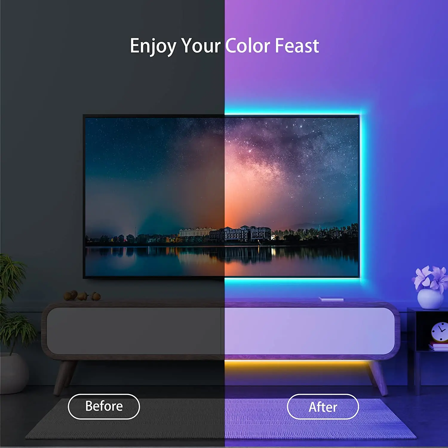 Tv Подсветка декор в комнату телевидение профиль для светодиодов 5050/2835 RGB