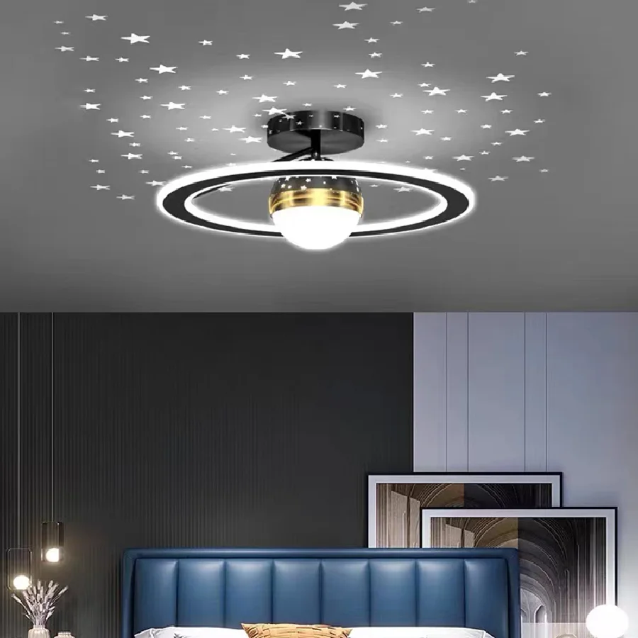 

Modern LED circle star ceiling lamp for home bedroom children's room study decoration lighting Nordic simple glossy luxury light