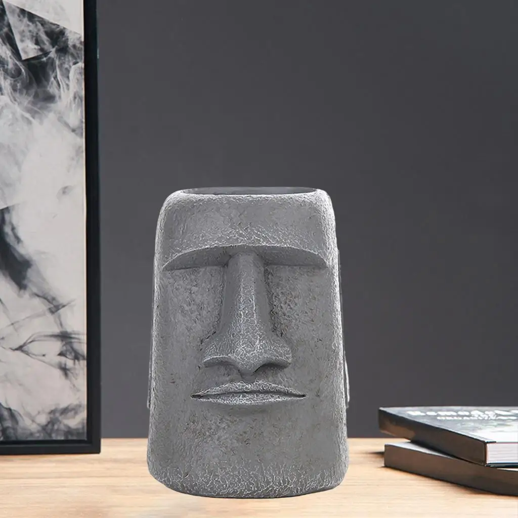 

2PCS Easter Island Statue Flowerpot Succulent Pot for Home 10.2x9..6cm