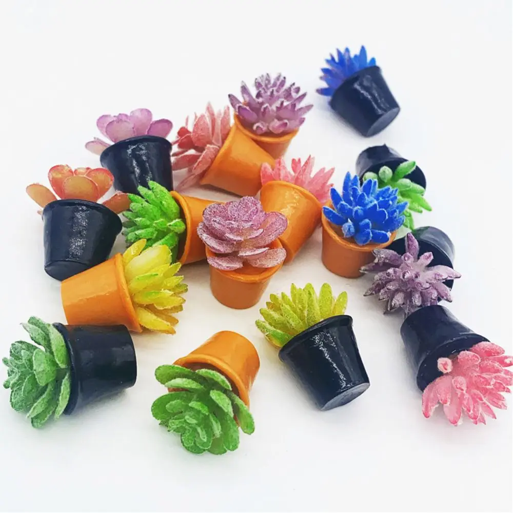 

Home Decoration Micro Ornament Simulation Potted Plants Mini Plant Pot Miniature Flower Vase Doll House Furniture