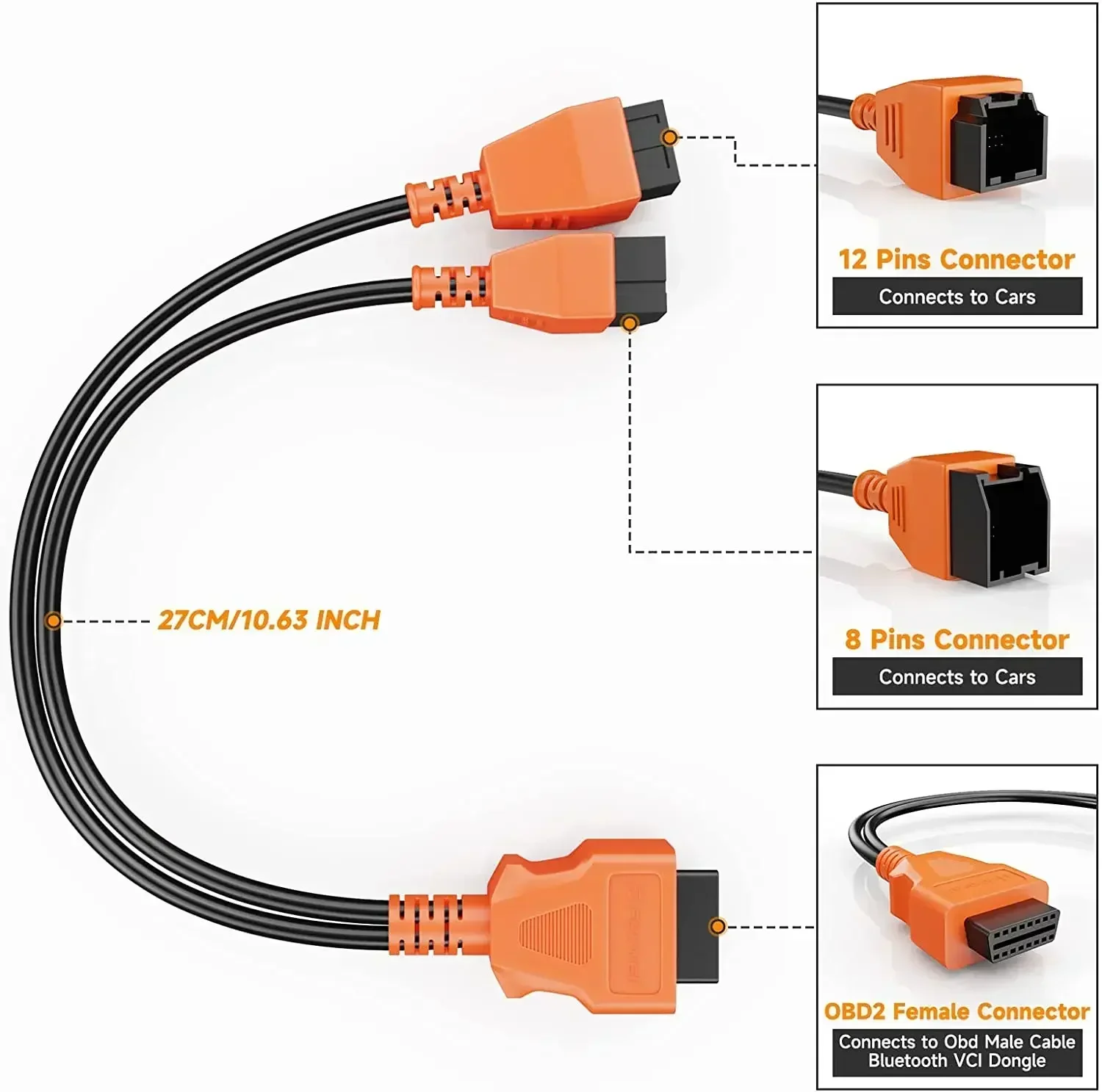 Кабельный адаптер FOXWELL OBD2 на 12 + 8 совместимый с кабельным разъемом FCA Autoauth