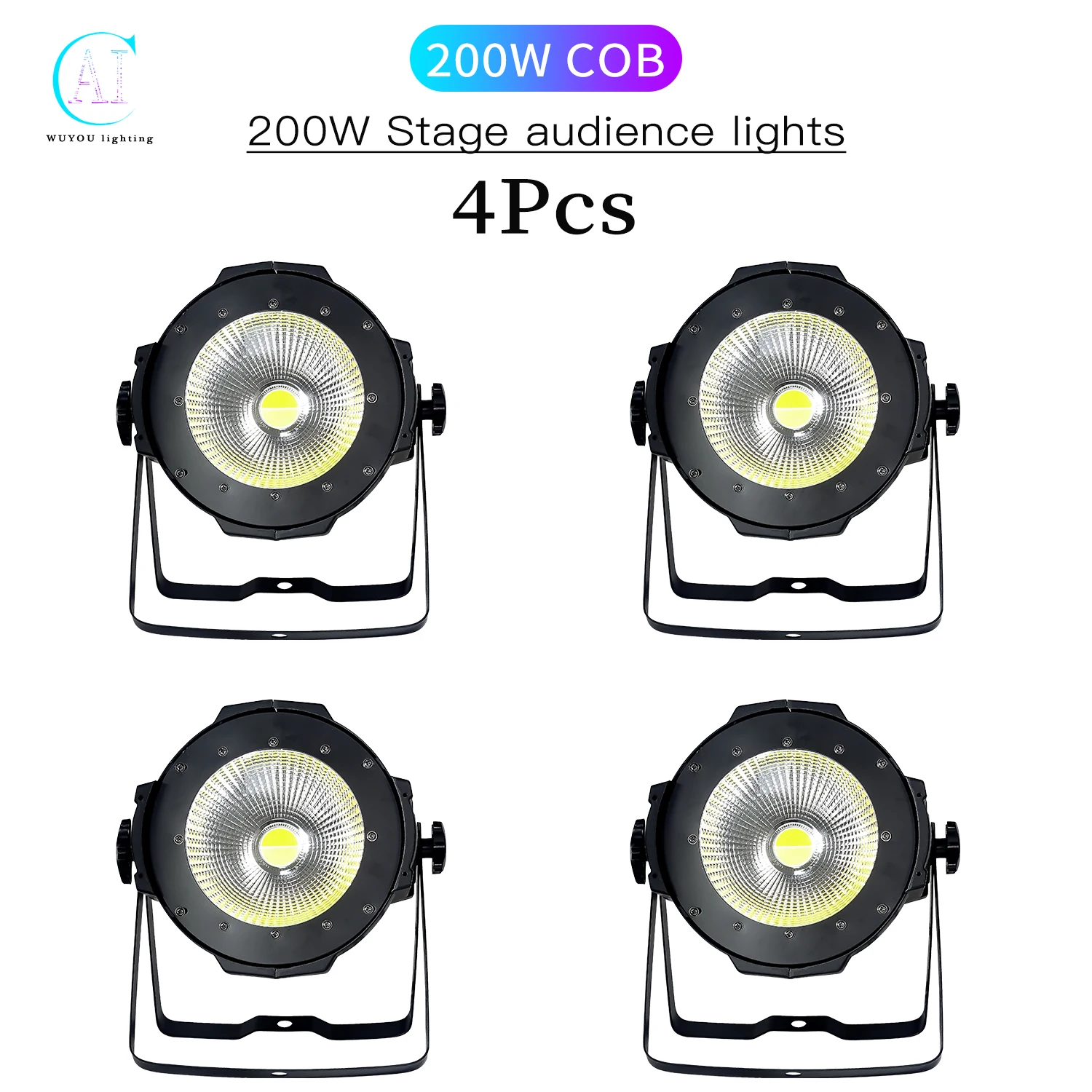 

4Pcs/Lots LED 200W COB Cool White Warm White 2 in 1 Stage Audience Light DMX Control DJ Disco Equipment Bar Dance Floor Lighting