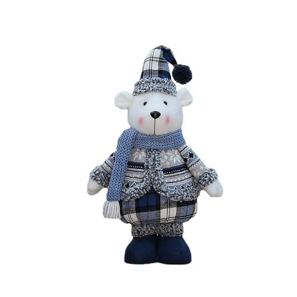 

Holiday Decorations Adorable Christmas Bear Dolls Soft Plush Ornaments with Knitted Scarves Photo Props Holiday Gifts Popular