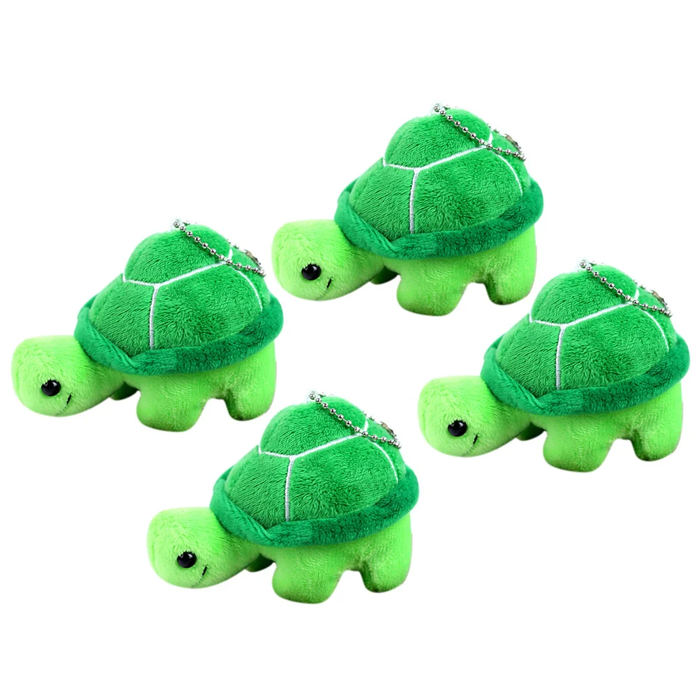 

4 Pcs Stuffed Turtle Pendants Keychains Plush Toys Decorate Pp Cotton Child