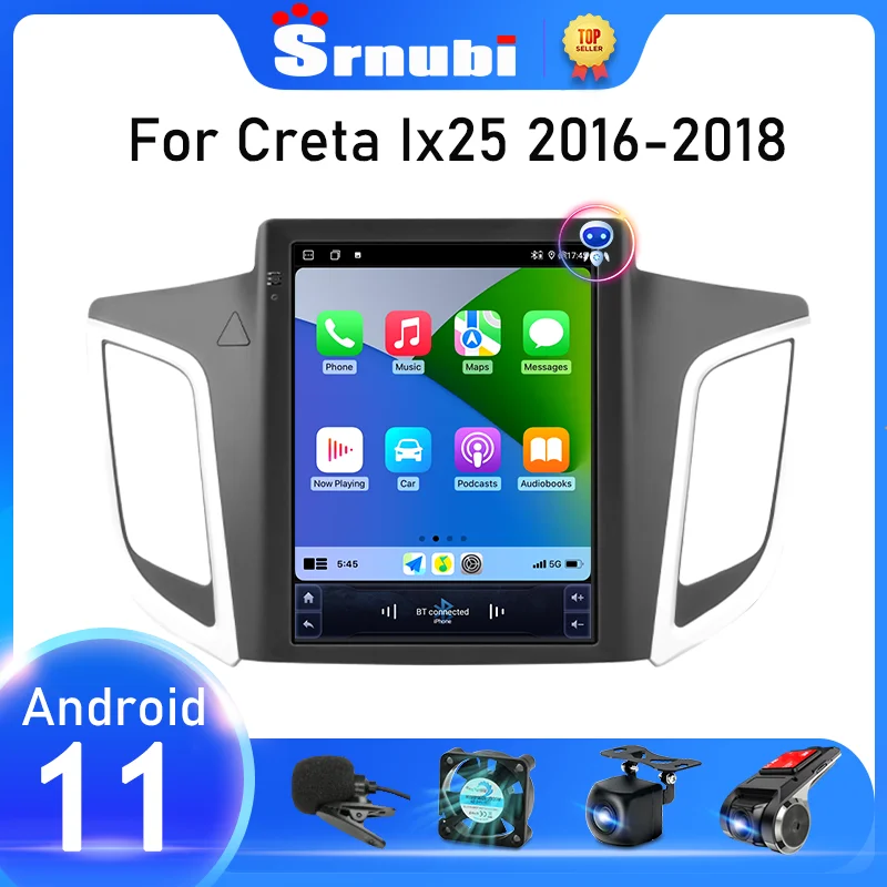 Srnubi Android 11 Car Radio For Hyundai Creta IX25 2015 2016 2017 2018 2019 Multimedia Video Player GPS 2 Din Carplay Stereo DVD