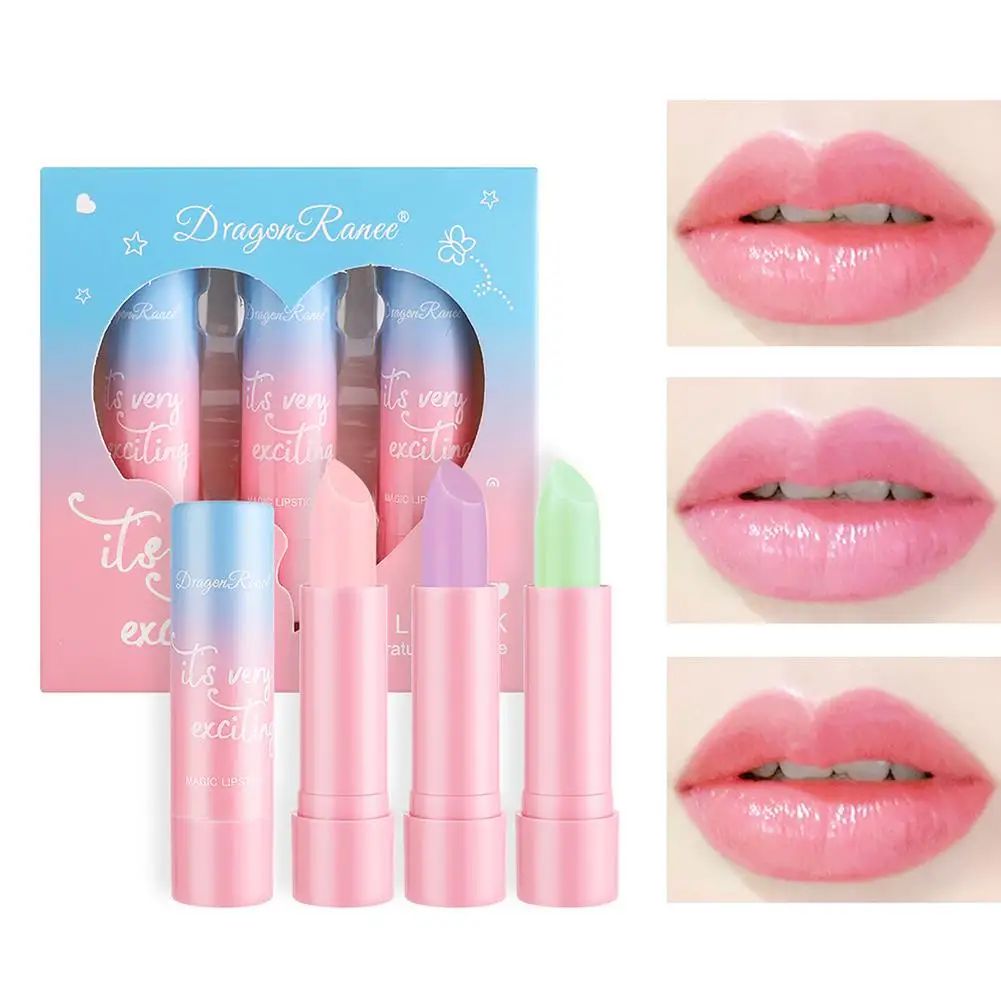 

3Pcs Peach/Grape/Aloe Vera Lip Balm Lip Gloss Moisturizing Warm Feeling PH Color Changing Jelly Lipstick Long Lasting Lip Makeup