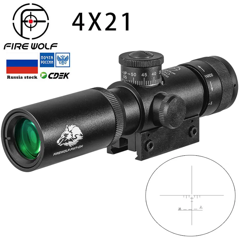 Компактный оптический прицел SS2 4x21 AO для охотничьей пневматической винтовки, тактический оптический прицел с гравированным стеклом, прицел с открывающимися крышками для объектива