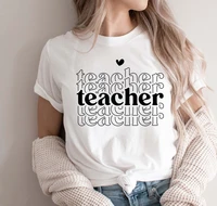kawaii teacher womens clothing funny graphic teacher life shirt korean style 100 cotton o neck casual short sleeve top tees