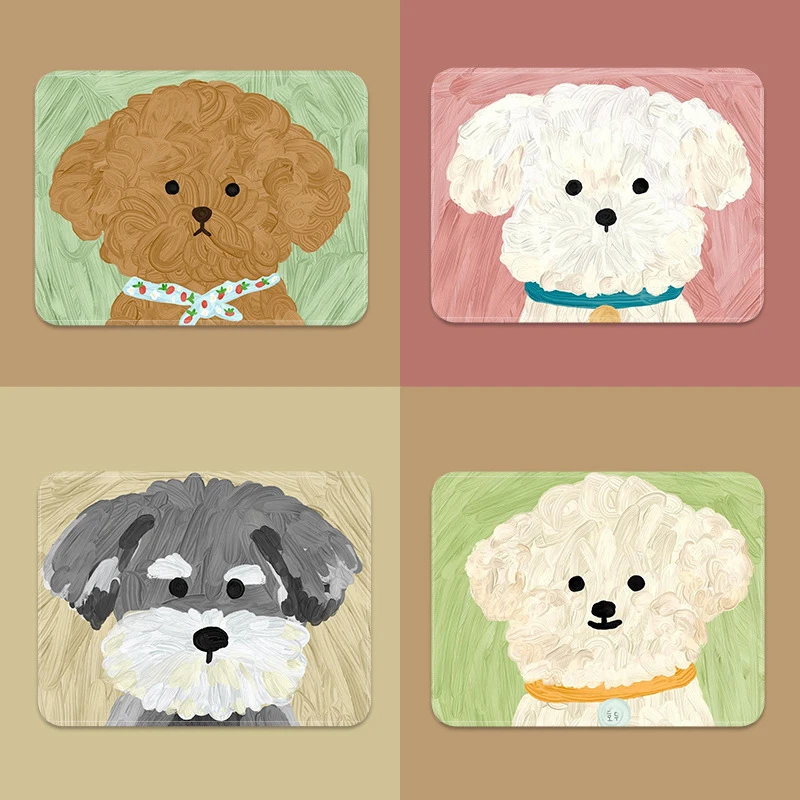 Милый коврик для мыши с щенком нескользящий из натурального каучука переносной