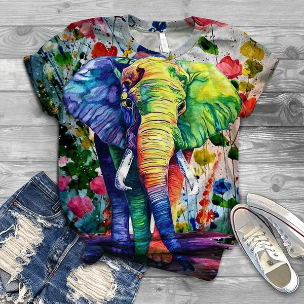 

Женская футболка с изображением животных и 3d принтом, Y2k