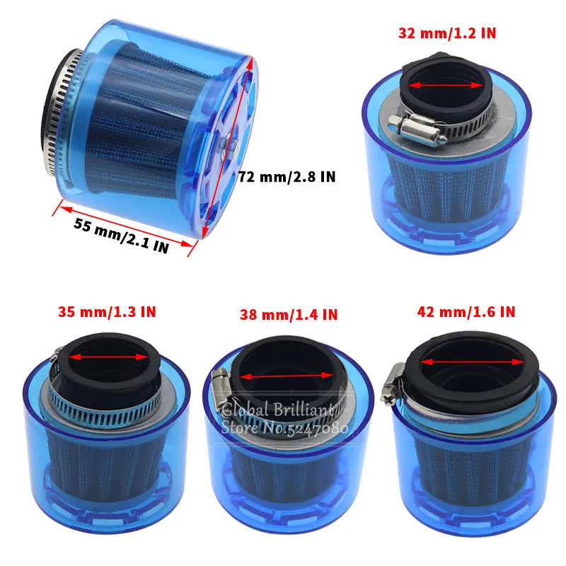 28/32/35/38/42mm Universal Motorcycle Motorbike Air Filter Cleaner For 50cc-250cc ATV Pit Dirt Bike Scooter Splash Proof images - 6