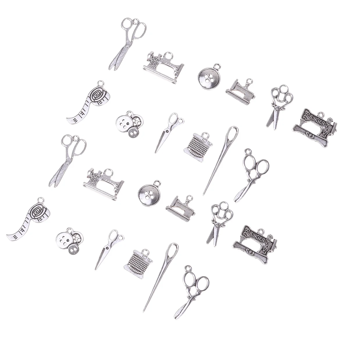 

6 Packs Charms Jewelry Making Fabric Scissors Women's Lockets Charms Necklaces Charm Necklace Women Pendant Tailoring Charm