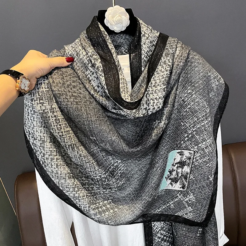 Женский хлопковый шарф-повязка 90x180 см