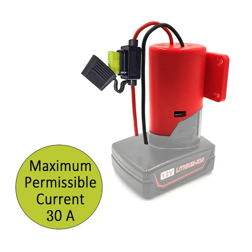 

New Battery Adapter Compatible For Milwaukee M12 Dock Power Connector With Fuse Wiring Output Terminal Block Tools Drop shipping